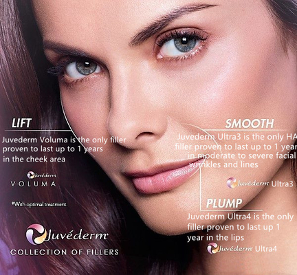 2x1ml پرکننده پوستی Juvederm Cross Linked برای پر کردن چین و چروک صورت