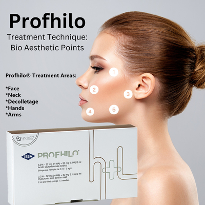 Profhilo تزریق 2ml پرکننده اسید هیالورونیک متقاطع Profhilo BAP تکنیک برای کاهش چین و چروک