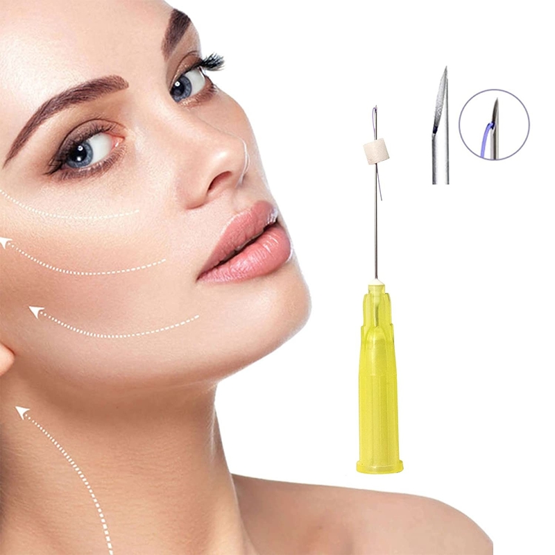 کره Pdo پزشکی بخیه صورت PDO Thread Lift Pcl Sharp 26G 27G Gauge